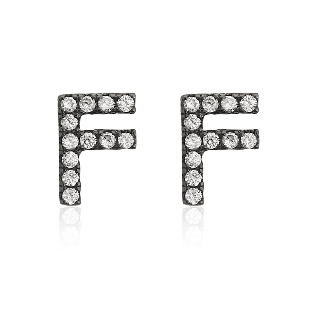 Initial Crystal Studs -F